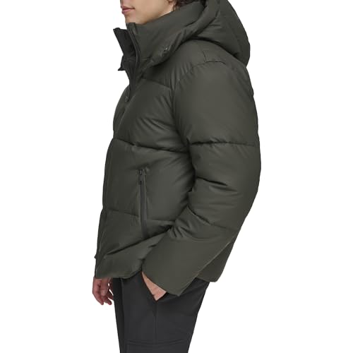 Image of DKNY Men's Quilted Tech Hooded Puffer