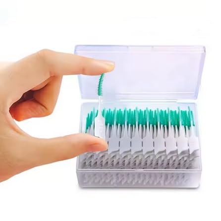 Caja de 150 cepillos interdentales para limpieza dental, 150 piezas, goma suave, herramientas de higiene bucodental