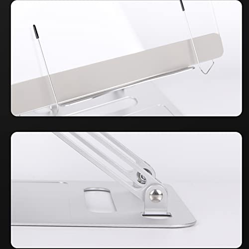 Qinth Adjustable Reading Book Holder, Upright Book Stand With Page Clips, Cookbook Holder, Aluminum Alloy Foldable&Portable, For Book Recipe Magazine Tablet, Silver #TOP2