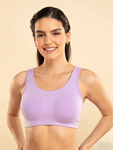Image of NYKD NYB113 Cotton Non Padded Non Wired Full Coverage Slip On Everyday Bra Wide Straps Gentle Side Lift