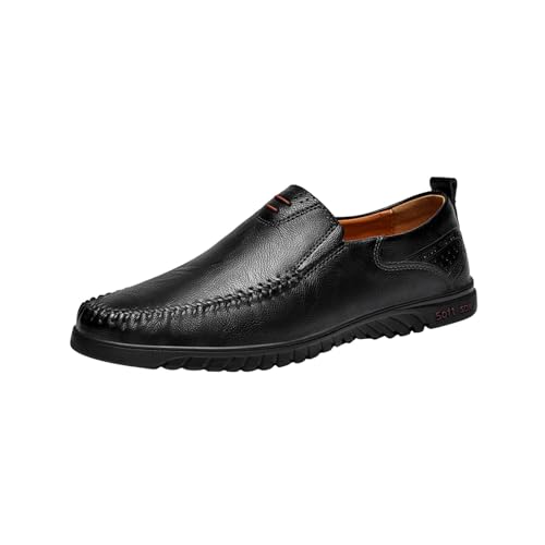 Mens Slip on Shoes Black Comfort Orthopedic Dress Shoe 2025 Fashion Brogue Footwear Casual Loafers Formal Sneakers