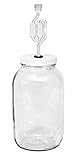 One gal Wide Mouth Jar with Lid and Twin Bubble Airlock, Clear