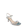 Jewel Badgley Mischka Maci Metallic Sandal with Rhinestone Knot Detail