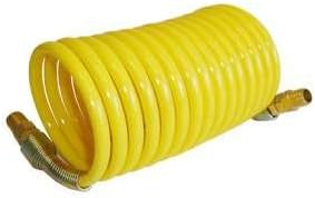 Interstate Pneumatics HR14-012 Yellow Polyurethane Recoil Hose 1/4 Inch x 12 feet Solid Fittings