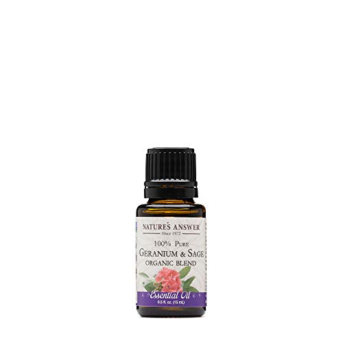 Nature's Answer 100% Pure Organic Essential Oil Blend, 0.5-Ounce, Geranium/Sage