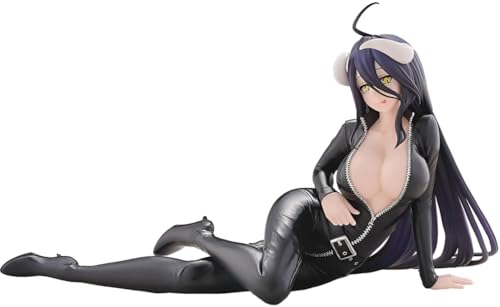 Image of Overlord Albedo Black Dress PVC Figurine | 18 cm Ecchi Anime Statue | Sexy Fallen Angel Laying Pose Figure | Premium Anime Girl Albedo Adult Pose Figure