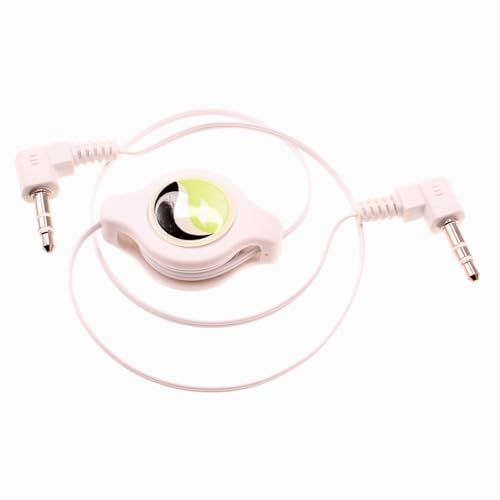 Cable Auxiliar Retráctil 3.5mm para Audio Blanco