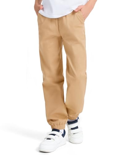 KEREDA Boys Uniform Pants Twill Pull On Jogger Pants for Boys School Clothes with Pockets