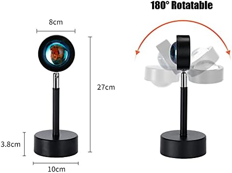 Miniatura 2 de Lámpara de puesta de sol, proyección LED, rotación de 180 grados, lámpara de proyección de arco iris USB, luz nocturna, proyector romántico para el