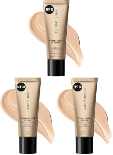 Image of bareMinerals Complexion Rescue Tinted Moisturizer with SPF 30, Hydrating Tinted Mineral Sunscreen with Hyaluronic Acid, Sheer-to-Light Coverage, Multi-tasking, Skincare Infused Makeup