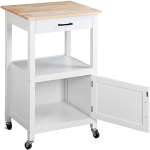   HomGarden-Kitchen-Island-on-Swivel-Wheels-with-Drawer-Rolling-Kitchen-Cart-Storage-Cabinet-with-3-Side-Hooks-for-Dining-Room-White
