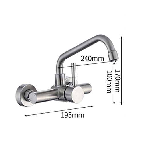Grifo de cocina de montaje en pared para optimizar espacio en fregaderos pequeños 5