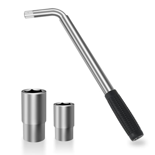 Sutowe Clé télescopique pour écrous de roue avec douilles de 17/19/21/23 mm, extracteur d'écrous de roue extensible pour véhicules, voitures, camionnettes, camions, caravanes