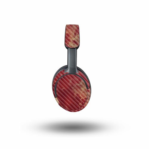 Image of MightySkins Carbon Fiber Skin Compatible with Bose QuietComfort Ultra - Crimson Marble | Protective, Durable Textured Carbon Fiber Finish | Easy to Apply