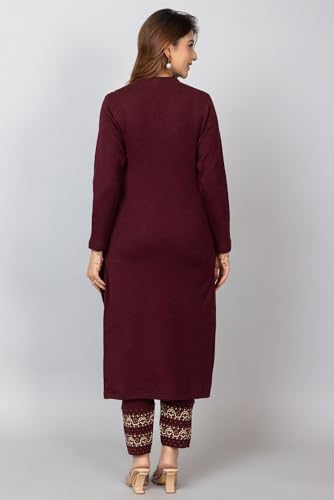 Image of ColorChakra Woolen Kurta Palazzo Set for Womens Winter wear Wool Kurti Sizes M to 4XL