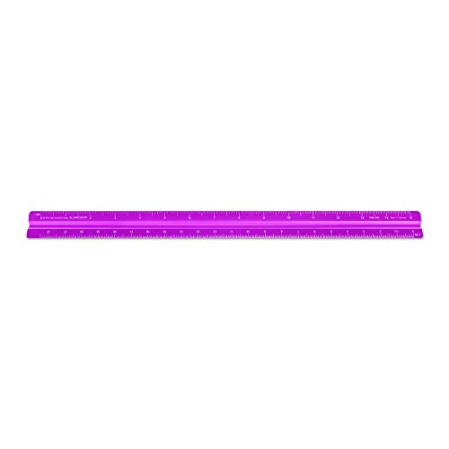 Image of Alumicolor Aluminum Mechanical Metric Solid Drafting Scale, 30 Centimeter, Purple
