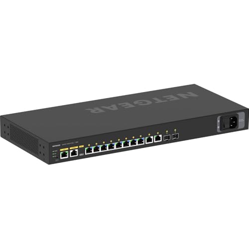 Image of NETGEAR AV Line M4250 12 Port Switch GSM4212PX-100NAS | L3 Managed | 10x1G PoE+ @240W | 2x10G SFP+ | AV GUI | Automatic Configuration | Rack-Mountable | Cloud Care's 3 Year Warranty Included