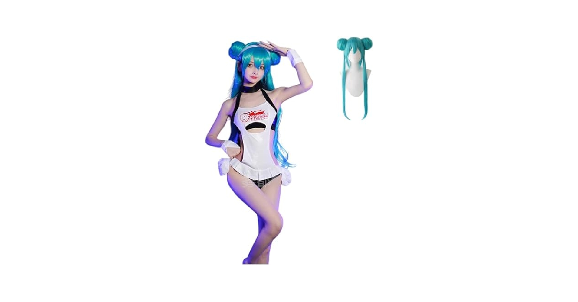 コスプレ　衣装　初音ミク　レーシング　水着　サイズM ボーカロイド ウィッグ付 51dahnUpQ9L._AC_UL210_SR210,