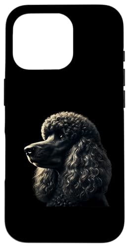 Elegant Poodle Artwork Tee For Dog Lovers And Owners Black Case for iPhone 16 Pro