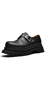Amazon.com | JIONS Mens Black Leather Derby Shoes Non-Slip 2.36