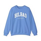 CUSTOMI Bilbao Spain Adult Unisex Crewneck Sweatshirt, Carolina Blue, L