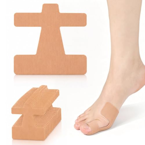 40pcs Pre-Cut Bunion Corrector Kinesiology Tape Self-Adhesive Big Toe Support Strips Elastic Breathable & Hypoallergenic Latex-Free Hallux Valgus Corrector Toe Strips for Men & Women (Skin Color)