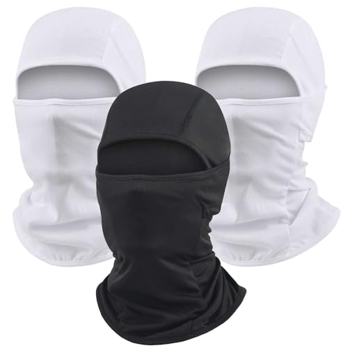 Image of Balaclava Ski Mask 3 Pack Motorcycle Face Mask Shiesty Ski Mask for Men Women Summer Full Face Cover Sun Protection Football