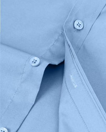 Mens Dress Shirts Long Sleeve Dress Shirts for Men Cotton Button Down Shirt Regular Big and Tall Dress Shirts - Image 6