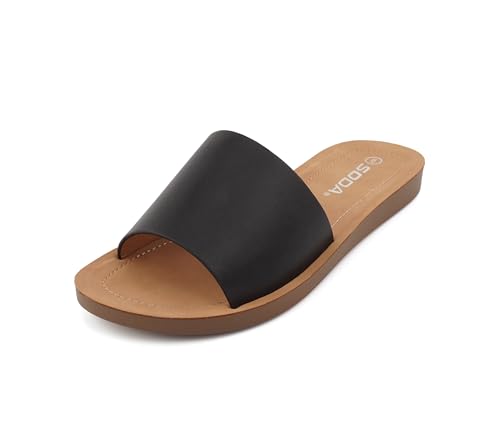 Image of Soda Shoes Efron-S Women Flip Flops Basic Plain Slippers Slip On Sandals Slides Casual Peep Toe Beach