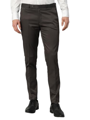 Image of Vogaan Formal Pant with Expandable Waist for Men | Men's Cotton Regular Fit Flat Front Pant for Party and Casual Wear