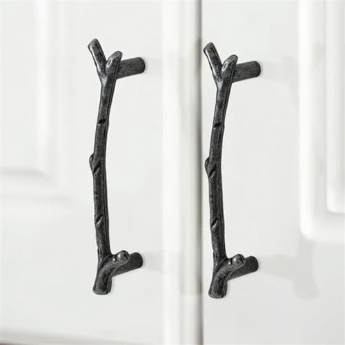 Quincaillerie de porte branche bronze argent pour buffet luxe