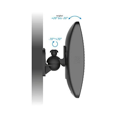 deleyCON 4x Supporti Staffe Universali per Altoparlanti e Casse Acustiche Girevoli + Inclinabili, Peso fino a 3,5kg Montaggio a Soffitto + Montaggio a Parete - Nero