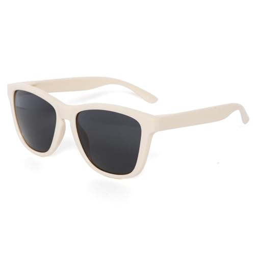 Image of Zeniiv Polarised Sunglasses for Men Women, UV400 Protection Stylish Square Sunglasses, Lightweight Frame HD TAC Lens for Driving Cycling Fishing Travel(Beige/Black)