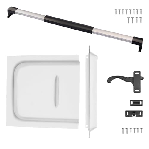 RVGUARD RV Screen Door Kit 12 Slide Latch Kit & Adjustable Cross Bar Handle Easy DIY Install Keep Bugs Out Upgrade Your Camper Trailer & Motorhome Screen Door