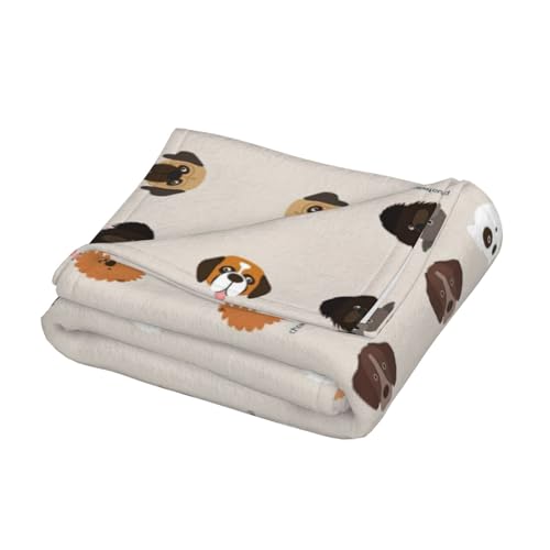 Couverture respirante chien en peluche douce plaid flanelle lavable - 5