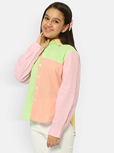Image of Natilene Girl's Geometric Regular Fit Shirt