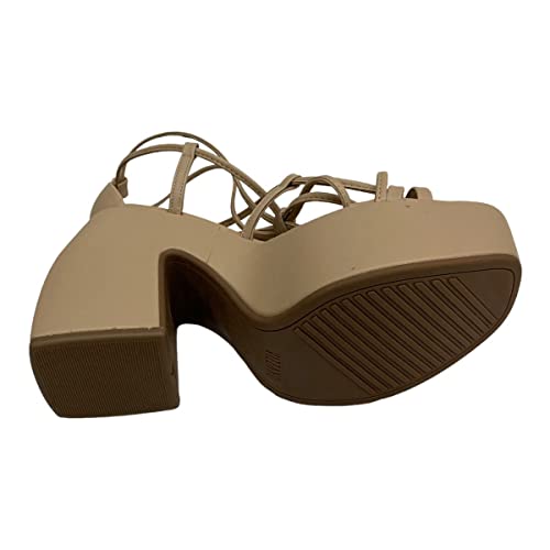 Sandália Vizzano Amarração Plataforma Feminino, Lisa Bege, 38