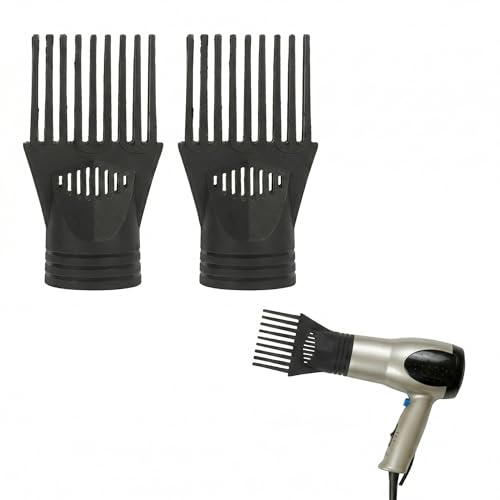 DOITOOL Lot De 2 Embouts Peigne SèChe-Cheveux Universel, Peigne Afro DéMêLant Et Lissant Pour Cheveux BoucléS CréPus, Buse Concentrateur Professionnel...