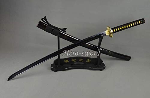 YL Sword Hand Forged T1095 High Carbon Steel Japanese Samurai Katana Sword Black Blade