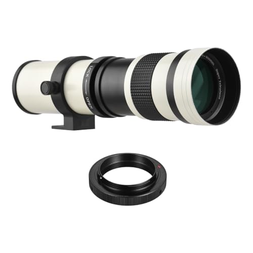 Camera MF Super TelepLens F/8.3-16 420-800 mm T2 Mount con anillo adaptador de montaje AI, universal 1/4 rosca de repuesto para Nikon AI-mount D50 D90 D5100 D7000 D3 D5100 D3100 D3000 D60