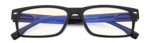 CessBlu Blue Light Filtering Computer Glasses Anti UV Rays Glare Reader Eyeglasses for Men Women Reading Digital Screen(Black)+1.5