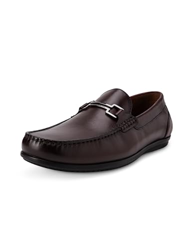 Image of Louis Philippe Men Premium Leather Breathable Lining Material Anti Slip Flat Heel Rubber Sole Formal Loafers