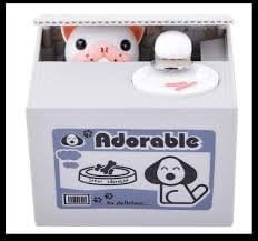 eSmart Chatora Cat Itazura Piggy Bank Automated Cute Cat Paw Hand Monster Stealing Coin Savings Box … (Adorable Dog Bank)
