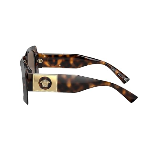 Versace Woman Sunglasses Havana Frame, Dark Brown Lenses, 54MM3