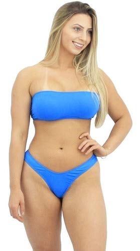 Biquini Asa Delta Fio Duplo Top Faixa Sexy Azul Bikini Tamanho:G