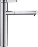 Klar. Kompromisslos. Konsequent: ein eleganter Premium-Einhebelmischer mit ausziehbarer Brause (Metallausführung) und 130° schwenkbarem Auslauf - für die exklusive Küchengestaltung