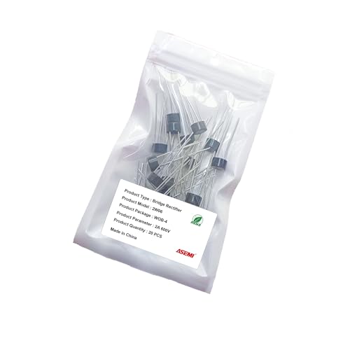 (Pack of 20 Pieces) ASEMI 2W10/2W10G Rectifier Bridge WOB-4 Package Through Hole 2A1000V for Led Lamp…