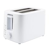 MAXELLPOWER Tostadora Eléctrica 750W Blanca – 2 Ranuras Extra Anchas, Bandeja Acero Inoxidable, 7 Niveles de Tostado, Función Recalentar/Descongelar, – Diseño Compacto y Moderno (BLANCO)