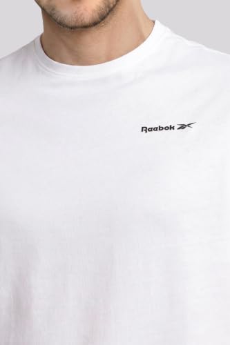 Image of Reebok Men's 100% Cotton Casual T-Shirt - Pure Cotton Soft Breathable Regular Fit Half Sleeve Tee for Men | Round Neck Tshirt for Men Cotton Tshirt