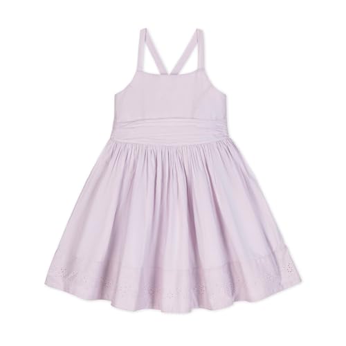 Hope & Henry Baby Heirloom Baby Girls Heirloom Girls' Organic Sleeveless Special Occasion Sundress with Bow Back Detail and Embroidery, 18-24 Months, Light Lavender